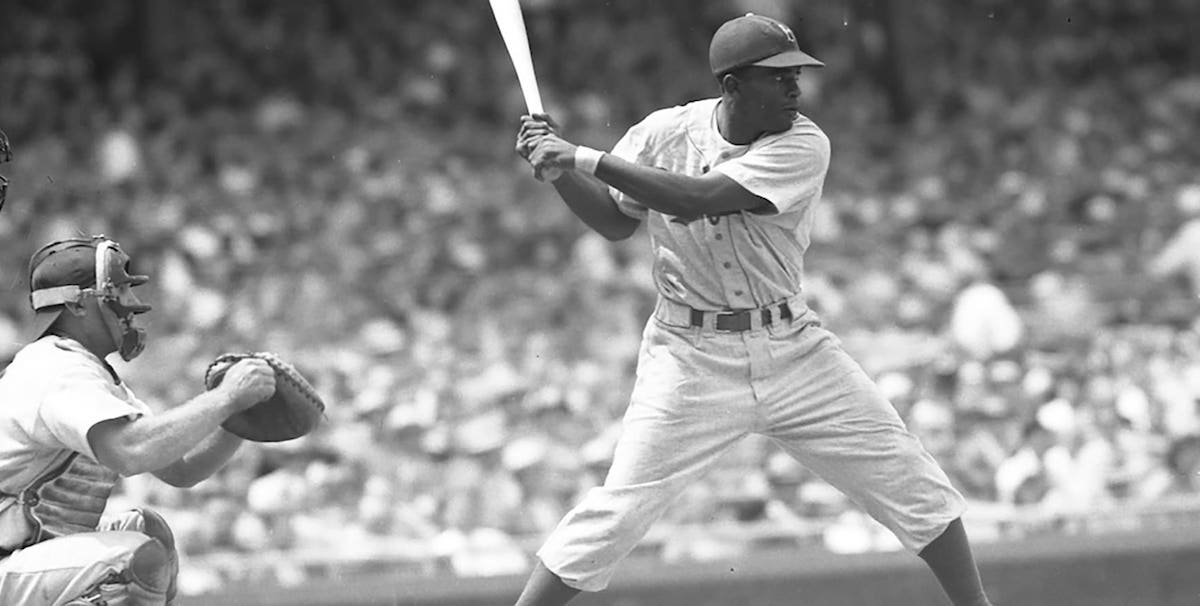 Jackie Robinson becomes first African American player in Major League  Baseball, April 15, 1947